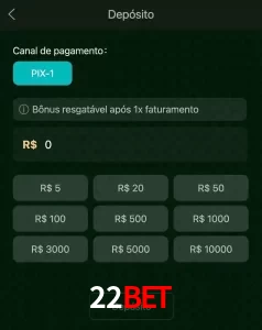 deposits 22BET